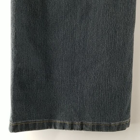 🎁5/$25 Contrast Jeans Womens Size 15 Blue Denim Front Zip 5 Pocket Boot Cut - Picture 9 of 10